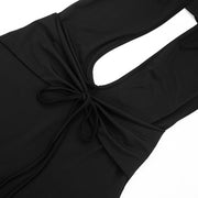 Solid Color Tie Up Halterneck Romper GDSF C26JP020