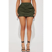 Solid Drawstring Pleated Sport Skirts ASL 6670