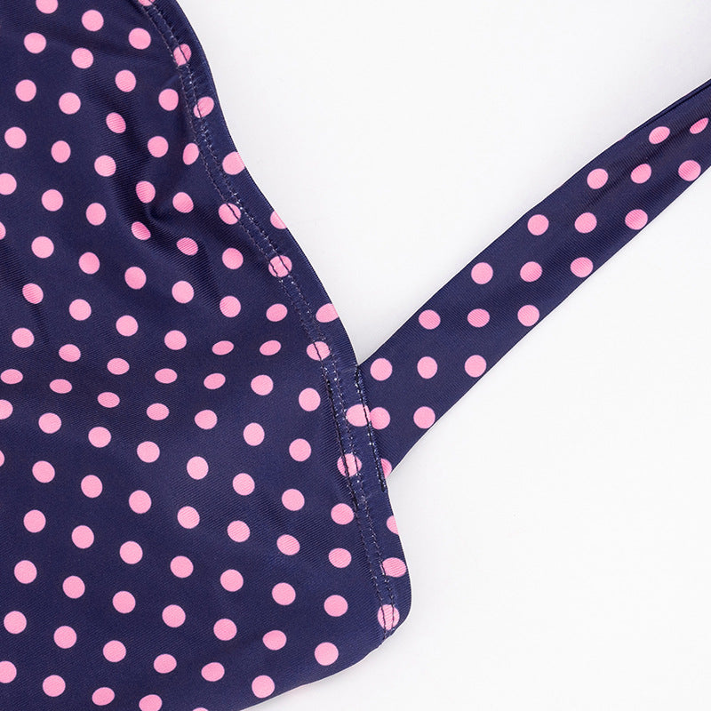 Polka Dots Print Halterneck Seventh Jumpsuit MXBF J26JP132