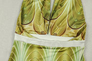 Gradient Print Halterneck Backless Maix Dress GJYO JD305323