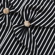 Stripe Wrap Chest Top Two Piece Skirts Set GFRT 32407SHY