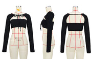 Solid Backless Tube Tos Bandage Two Piece Tops ASL 6680