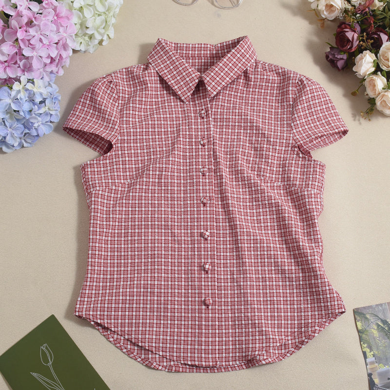 Short Sleeve Plaid Print Shirts GNZD 51713TBD