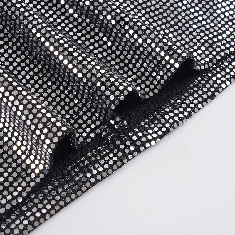Fashion Sequin V Neck Split Mini Dress GPKJ MR50652