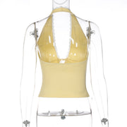 V Neck Halterneck Bacless Top GLAG T6321400F