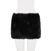 Sexy Patchwork Fuzzy Skirt GWEN JWFD39827
