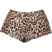 Leopard Print Sequin Mini Short DLSF K24P56756