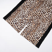 Leopard Print Patchwork Casual Straight Pants MXBF J25PT275