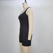 Solid Color Sleeveless Backless Romper GPBY 14469