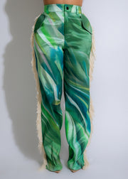 Print Tassel Casual Staight Pants ZSD 0682