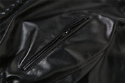 Long Sleeved Hooded Faux Leather Jacket HHMY 5613