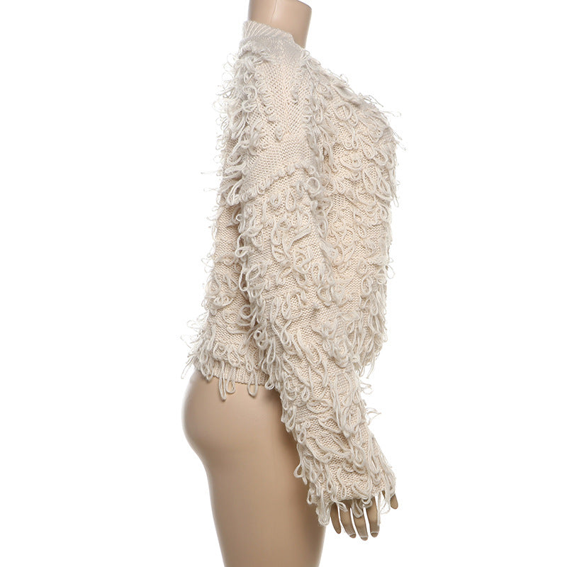 Knitted Tassel Woolen Jacket GZJQ W24L54752