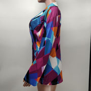 Casual Print Long Sleeve Blazer XMY 9393