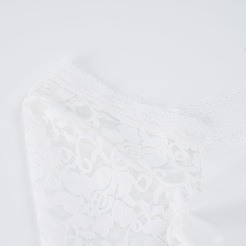 Lace Patchwork Flare Long Sleeve Tops GPKJ MR47076